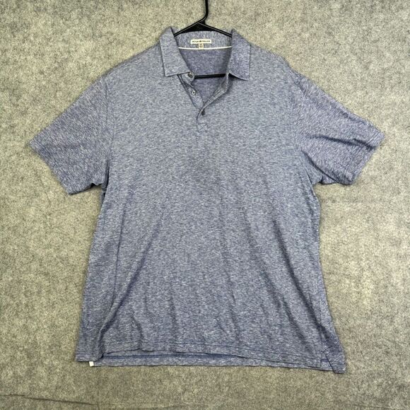 Peter Millar Polo Shirt Mens XL Blue Crown Logo Linen Blend Comfort Golf - Picture 1 of 8